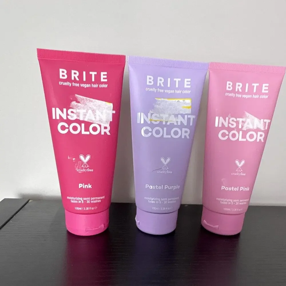 BRITE Cruelty-Free Vegan Hair Dye Wholesale Bulk Lot 3 Pink/Pastel Purple